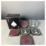 Protocol Glass Ace Poker Coasters