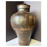 17" Patinated Steel Ginger Jar Hand Soldered