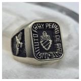 10k WHITE GOLD AMPI RING SZ 6.5