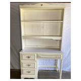 VINTAGE BASSETT DESK W/ BOOKSHELF TOPPER & LIGHT