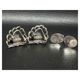2 Pr. Sterling Silver Cufflinks , Fisherman  34g
