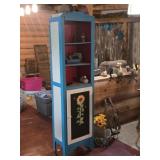Blue Sunflower Theme Narrow Cupboard