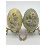 PAIR VINTAGE VENETO FLAIR HAND PAINTED CERAMIC