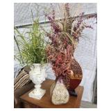 Decorative Vases W Faux & Natural Flowers &
