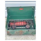 VINTAGE COLEMAN FUEL CAMP STOVE WITH ADJUSTABLE