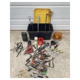 TOOLS & HARDWARE TOTE FULL W/ EMERGENCY LIGHT,