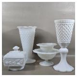 MILK VASE, COMPOTE, VASES & BOWLS