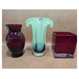 Art Glass Style Vase and Others