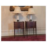 Pair of Antique Walnut Matchbook End Tables