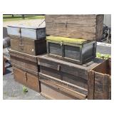 Lot of Primitive Wooden Tool Boxes / Chests
