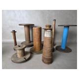 Lot of Antique Vintage Wood Bobbin Spool