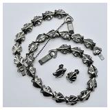 JAYCRAFT ARTDECO CHOKER, BRACELET & SCREW BACK