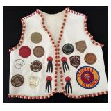 Vintage YMCA Indian Guide Vest w Wood Beads,