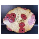 Signed Hand Thrown Pottery Poppy Dish
