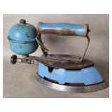 Coleman Model 4A Blue Enamel Gas Iron
