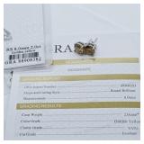 MOISSANITE GOLDEN YELLOW 2CT ROUND BRILLIANT