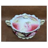 Beautiful Antique Unmarked Porcelain Covered