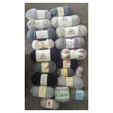 Large Lot of Yarn, Grays & Black, Yarn Bee,