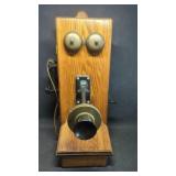 Vintage Wood Crank Wall Phone (no internal