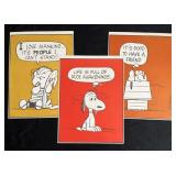 3 Vintage Peanuts Posters Snoopy Linus Charles
