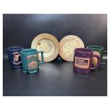 Vtg Frankoma Pottery Custom Advertising Cups +