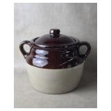 Monmouth Maple Leaf Stoneware Bean Pot With Lid