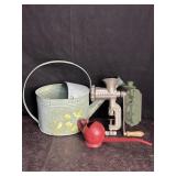 KEYSTONE 50 MEAT GRINDER, METAL WATERING CANS &