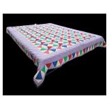 Vtg Patchwork Quilt Hand Quilted