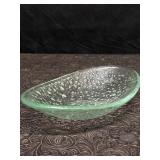 GREEN BUBBLE GLASS BOWL