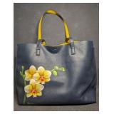 Large Leather Tote W/ Zippered Leathe Cosmetic