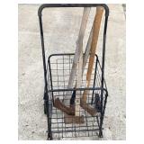 HAND-TOOLS IN ROLLING METAL CART SLEDGEHAMMER,