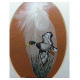 Original Painting on Natural Feather , Signed