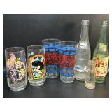 Vintage Cartoon Glasses, Pepsi, Cola Bottles ,