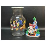 Disney Merry Mickey Claus Figurine & Mickey &