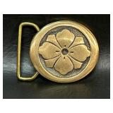 Vintage BTS Sand Cast Solid Brass Belt Buckle