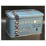 Vintage Sargent Blackboard Crayon Tin , Hexagons