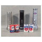Three Vintage Flashlights & Batteries
