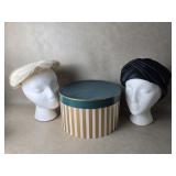Vintage Washer Bros Hat Box , Vtg Straw Hat &