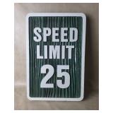 Decorative Wooden Speed Limit 25 Mph Sign