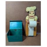 Vintage Metal Norcor Recipe File Box & Chef Memo