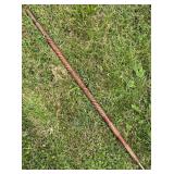 Vintage Carved Wood African Cane w Brass Ends