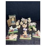 RESIN PIG FIGURINES INCLUDING WALL HANGERS & PIG