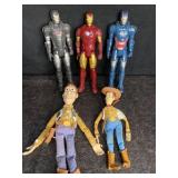 3 IRON MAN ACTION FIGURES W/ 1 WOODY TOY STORY