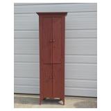 Modern Carved Wheat Pine Pantry Cabinet