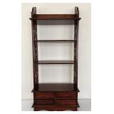 Vintage Mahogany Chippendale Hanging Bookshelf.
