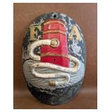 Vintage Cast Aluminum Fire Mark Plaque:
