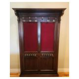 Large Antique Hall Tree W Umbrella Stand