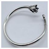 925 SILVER KITTY CAT CUFF BRACELET