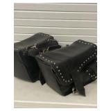 LEATHER MOTORCYCLE ZIP-OFF SADDLE BAGS