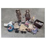 Box Lot Vintage Handmade Primitive Folk Art Style